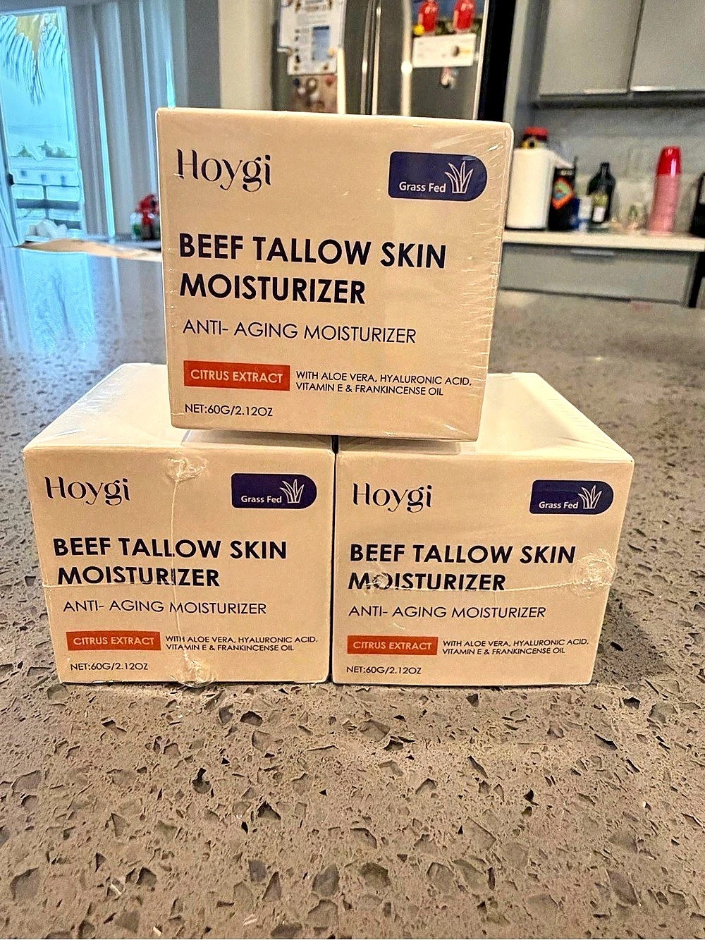 Hoygi Beef Tallow Skin Moisturizer Citrus Extract 3-Pack